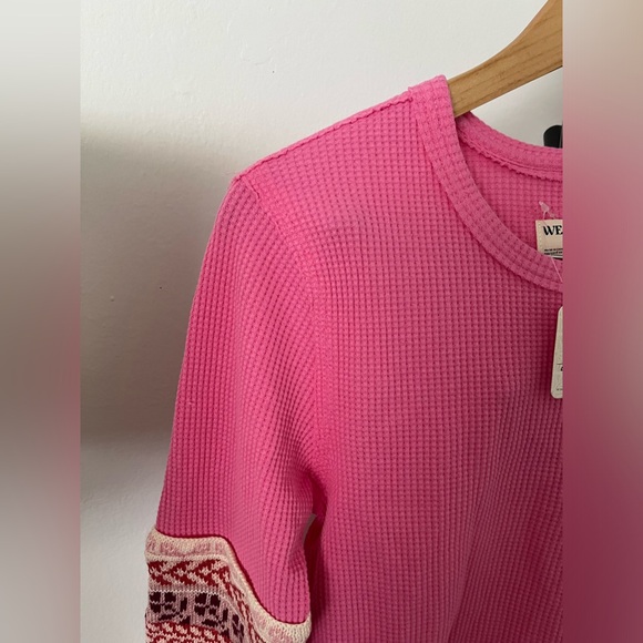 NWT FREE PEOPLE WE THE FREE All In Cuff Top In Blush Combo MSRP $78 Size M - Picture 9 of 10